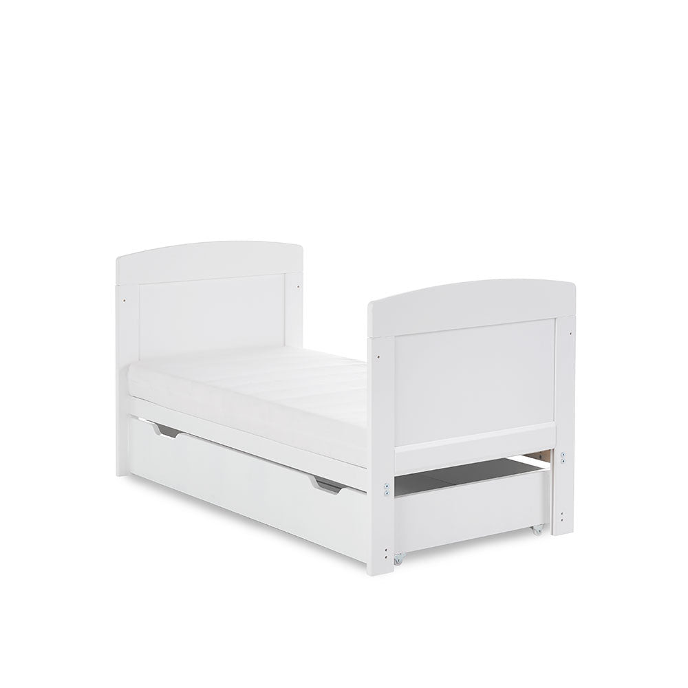 Grace Cot Bed, Underdrawer & Fibre Mattress - White