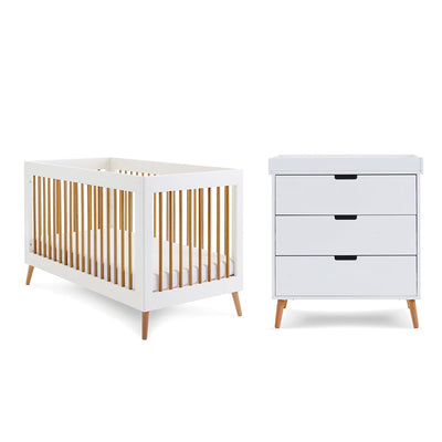 Maya 2 Piece Room Set - White With Natural Wood