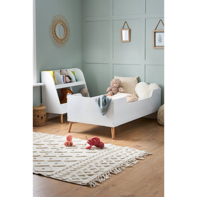 Maya Single Bed - White With Natural Wood