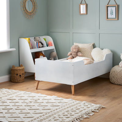 Maya Toddler Bed - White With Natural Wood
