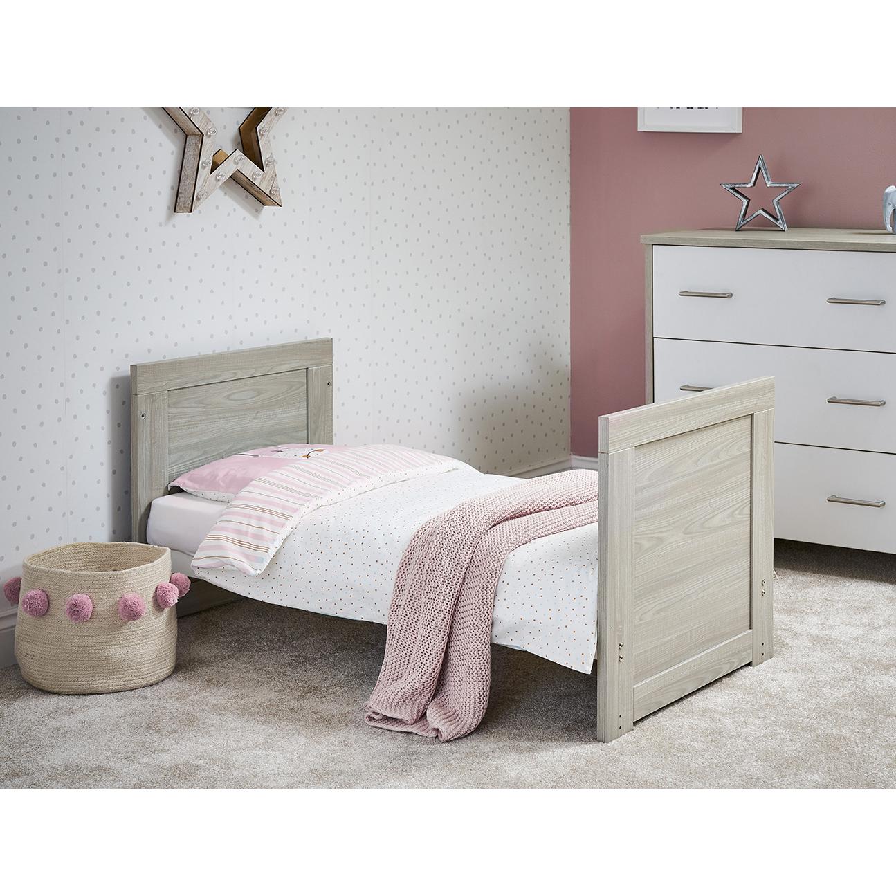Nika Mini Cot Bed - Grey Wash & White