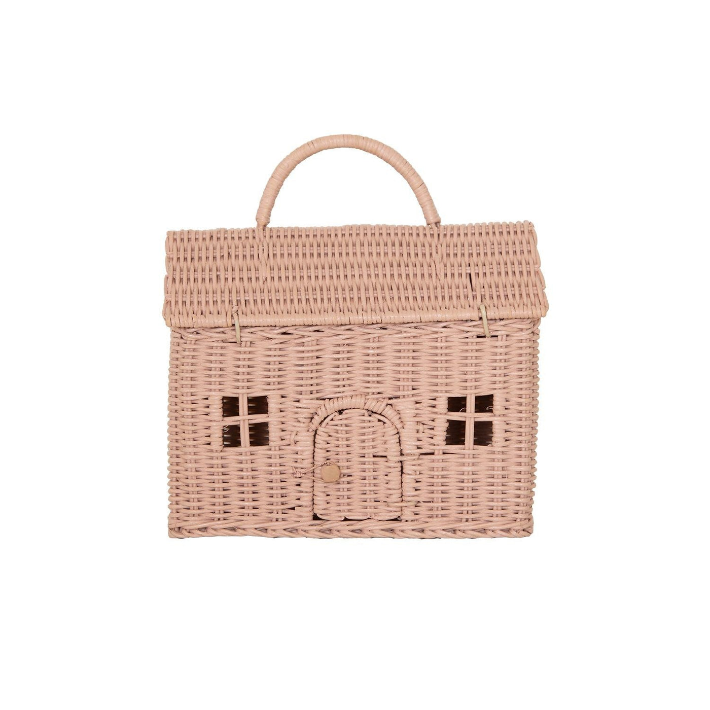 Olli Ella Rattan Casa Clutch - Rose