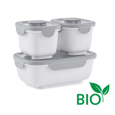 OmieGO Bio - Stone Kit - Modular Bento Box for Kids - Leakproof Bento Lunch Box