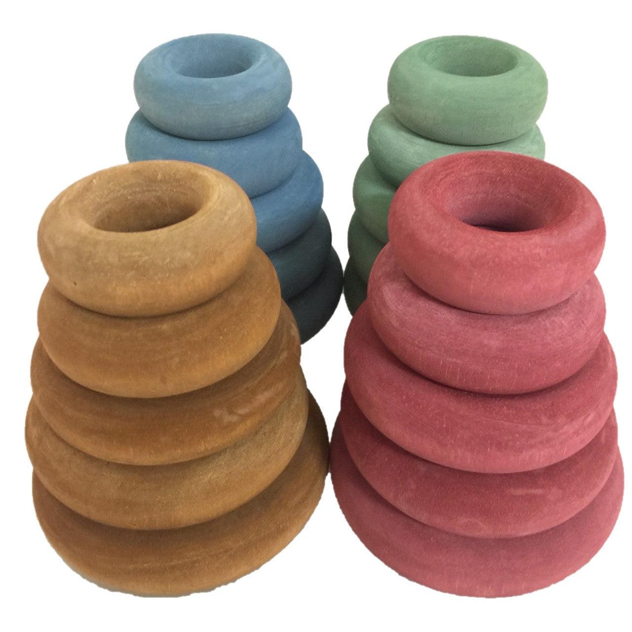 Papoose Earth Doughnuts - Wood - 5 Pieces