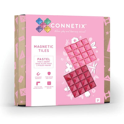 Magnetic Tiles Pink & Berry Base Plate Pack - 2 Pieces