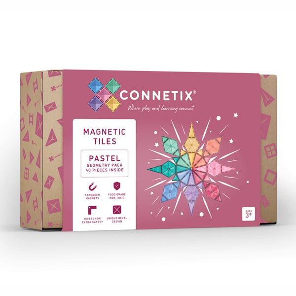 Magnetic Tiles Pastel Geometry Pack - 40 Pieces