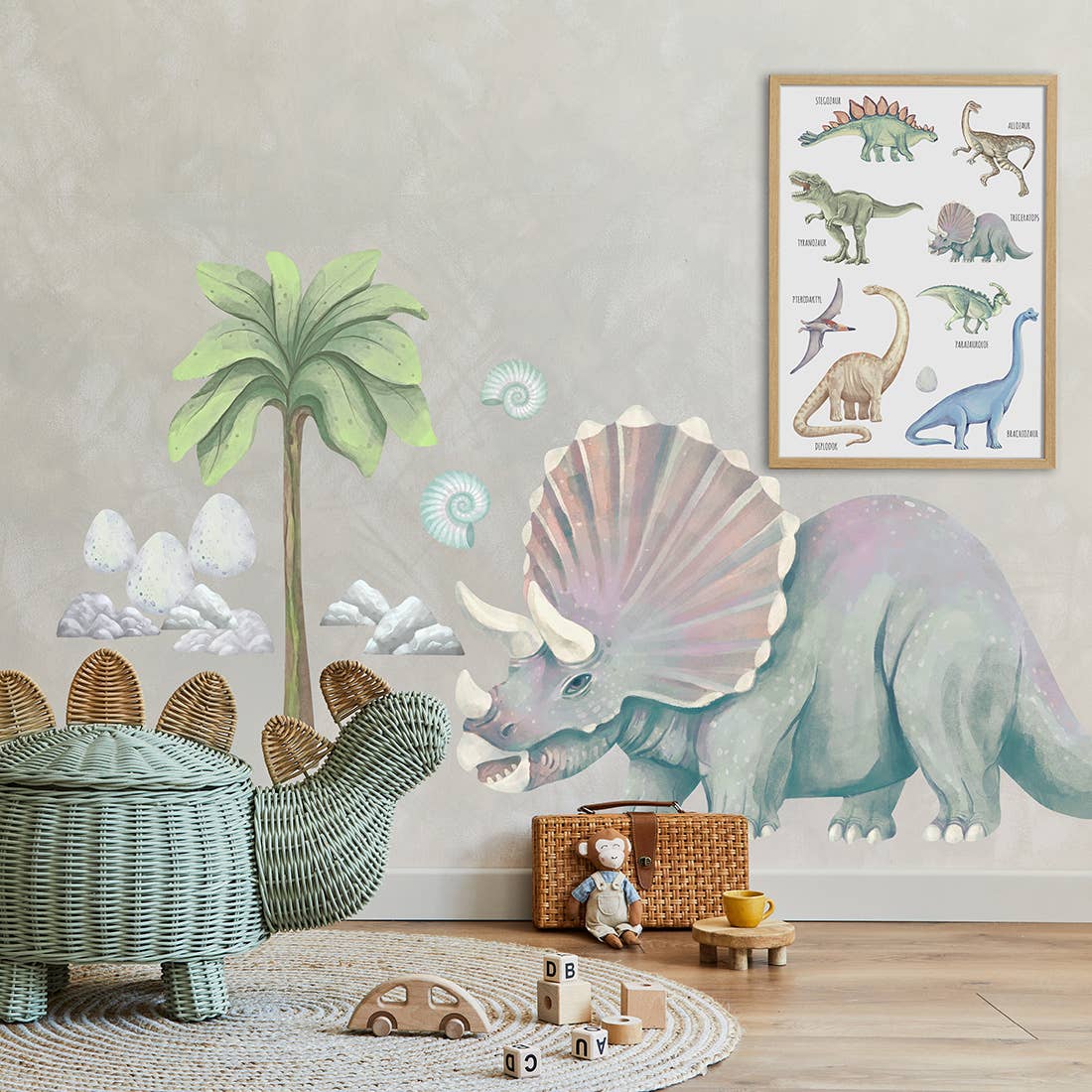 Wall Sticker | Dinosaur Triceratops XXL-Wall Stickers-Pastelowe Love-Yes Bebe