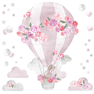 Wall Sticker - Hot Air Balloon Pink