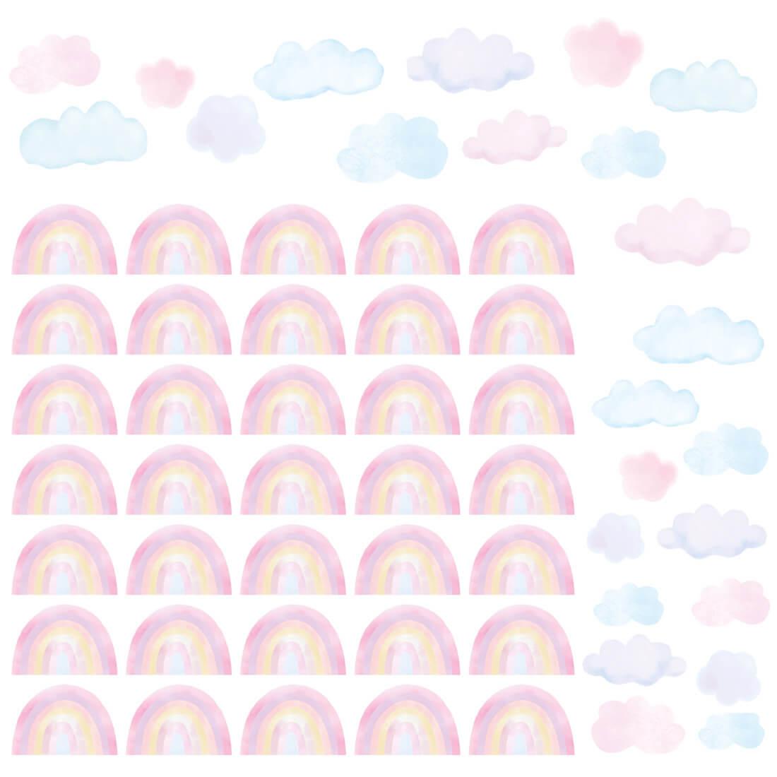 Wall Sticker - Mini Rainbows Pink