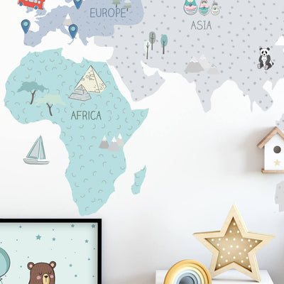 Wall Sticker - Mint Map