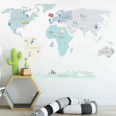 Wall Sticker - Mint Map