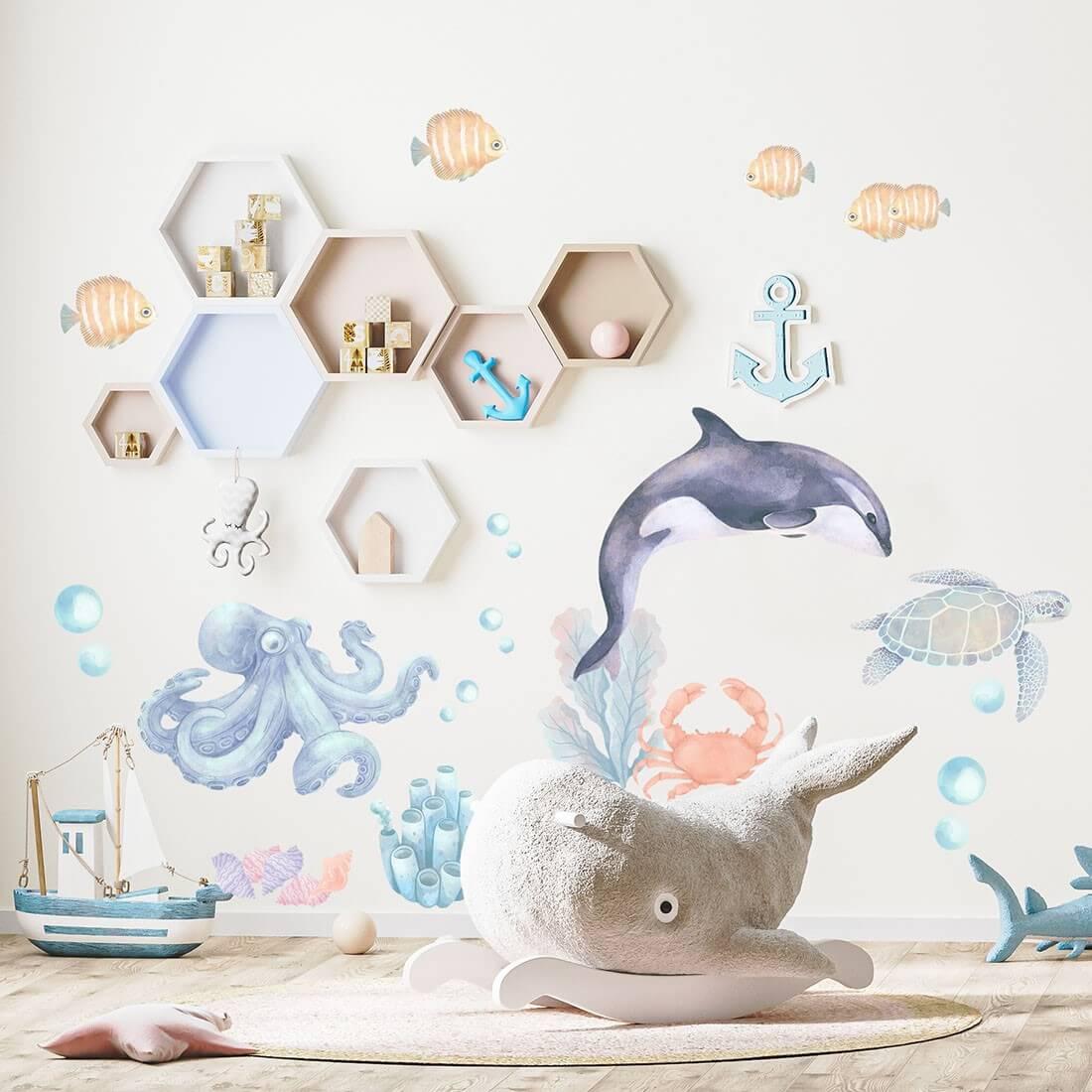 Wall Sticker - Ocean Animals Il