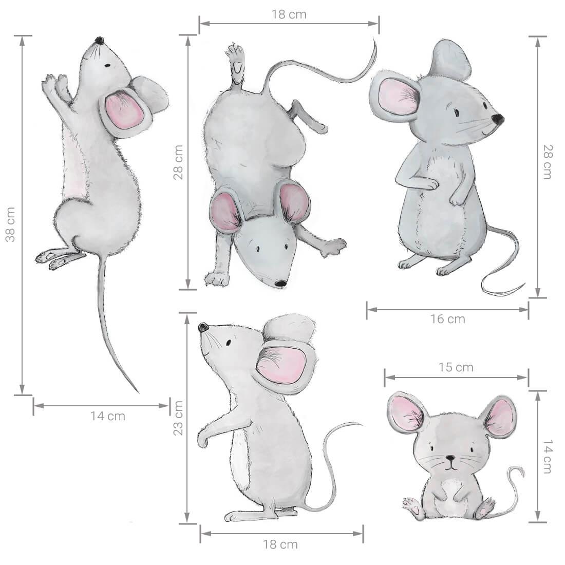 Wall Stickers - Mice Family