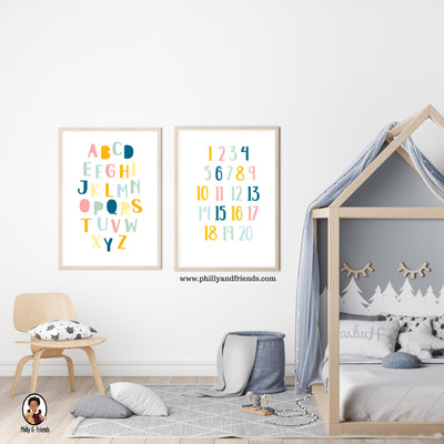 Alphabet & Numbers Poster - Educational Prints EYFS