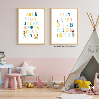 Alphabet & Numbers Poster - Educational Prints EYFS