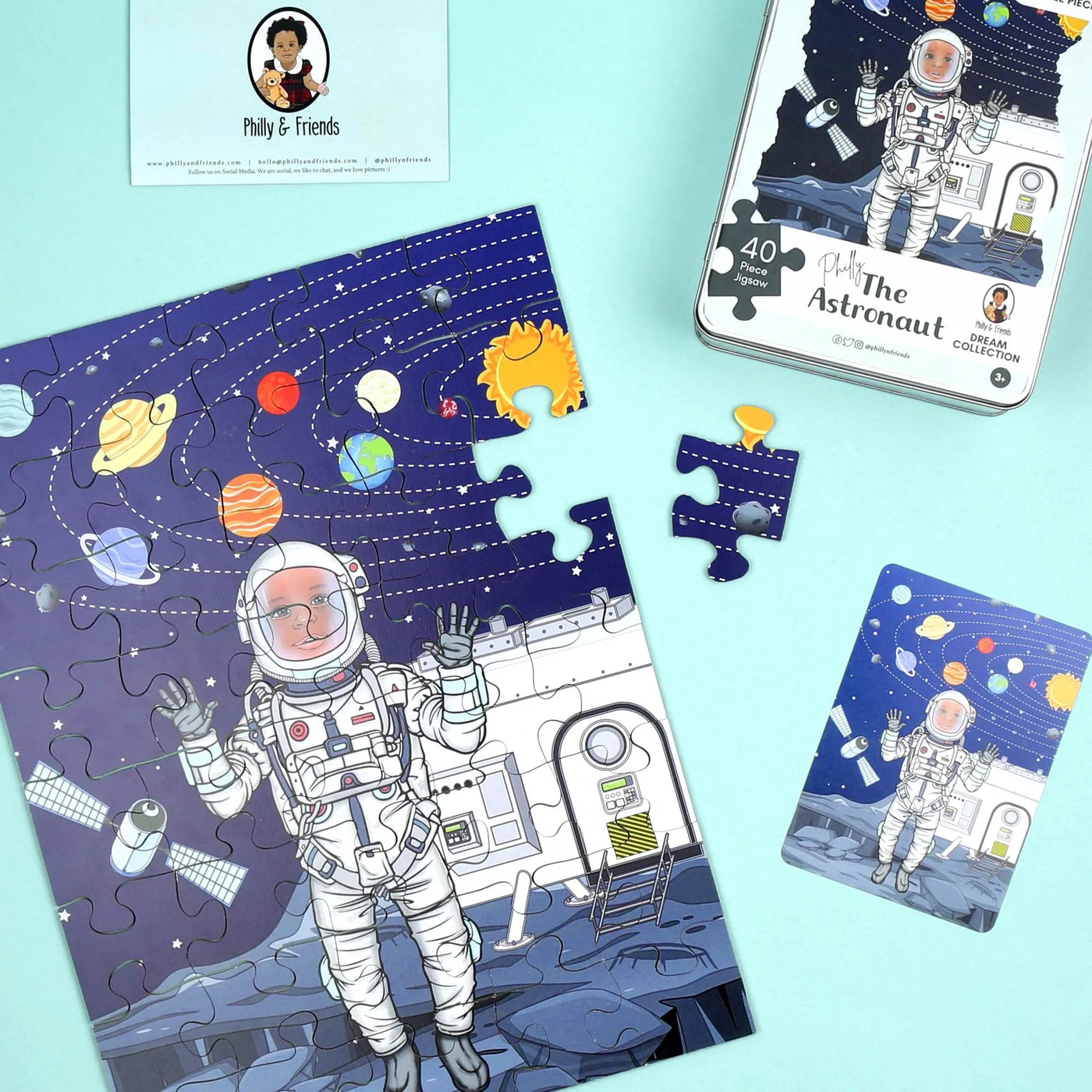 Astronaut Wooden Jigsaw Puzzle - 40 Piece - Tin Box