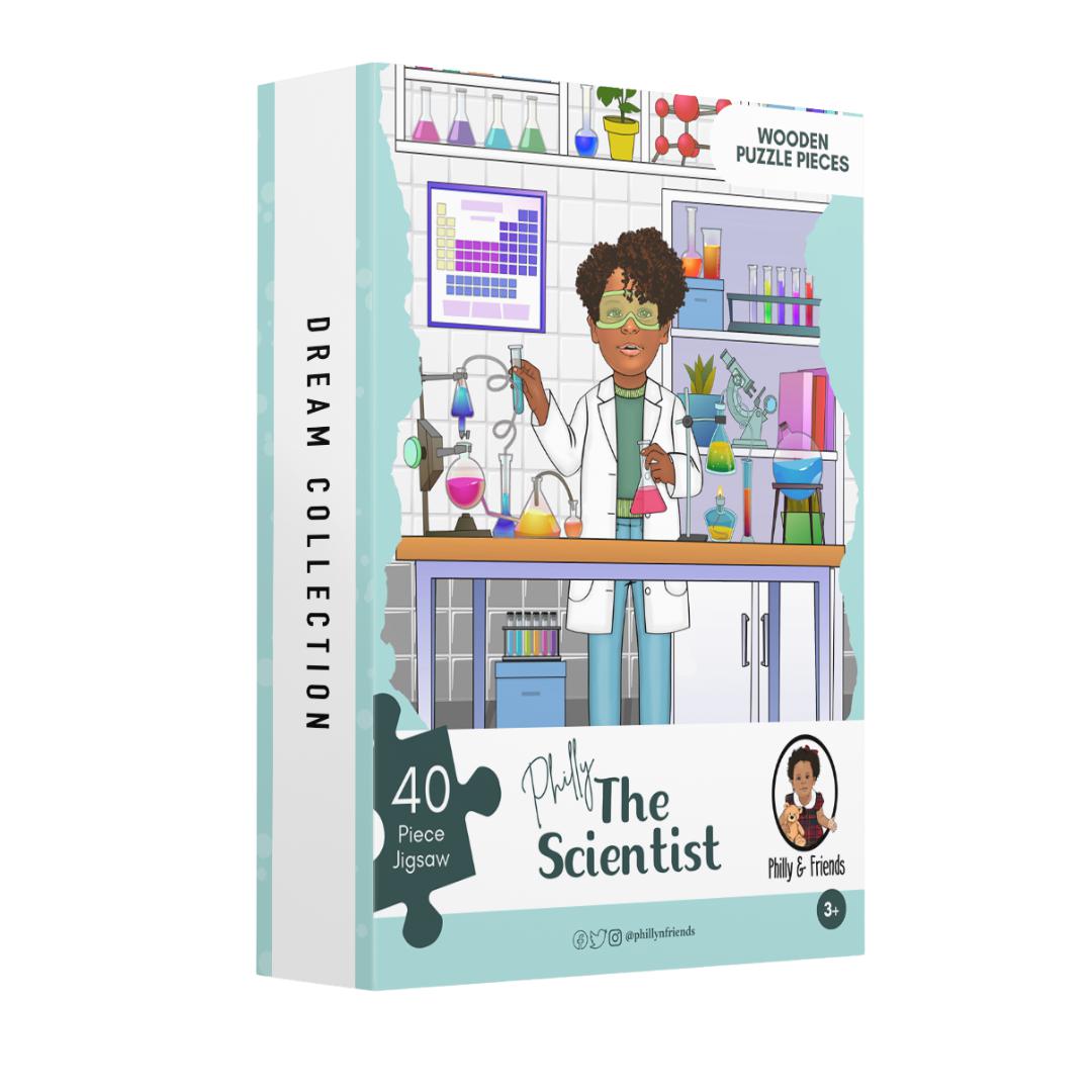 Scientist Wooden Jigsaw Puzzle - 40 Piece - Tin Box