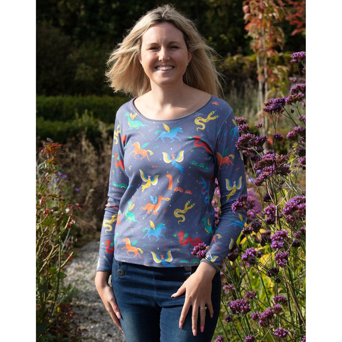 Piccalilly Adult Fitted Top - Mythical Creatures