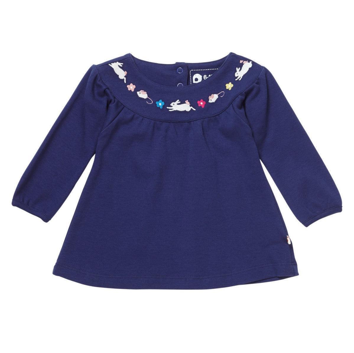Piccalilly Bunny & Mouse Embroidered Top - 3-4 years