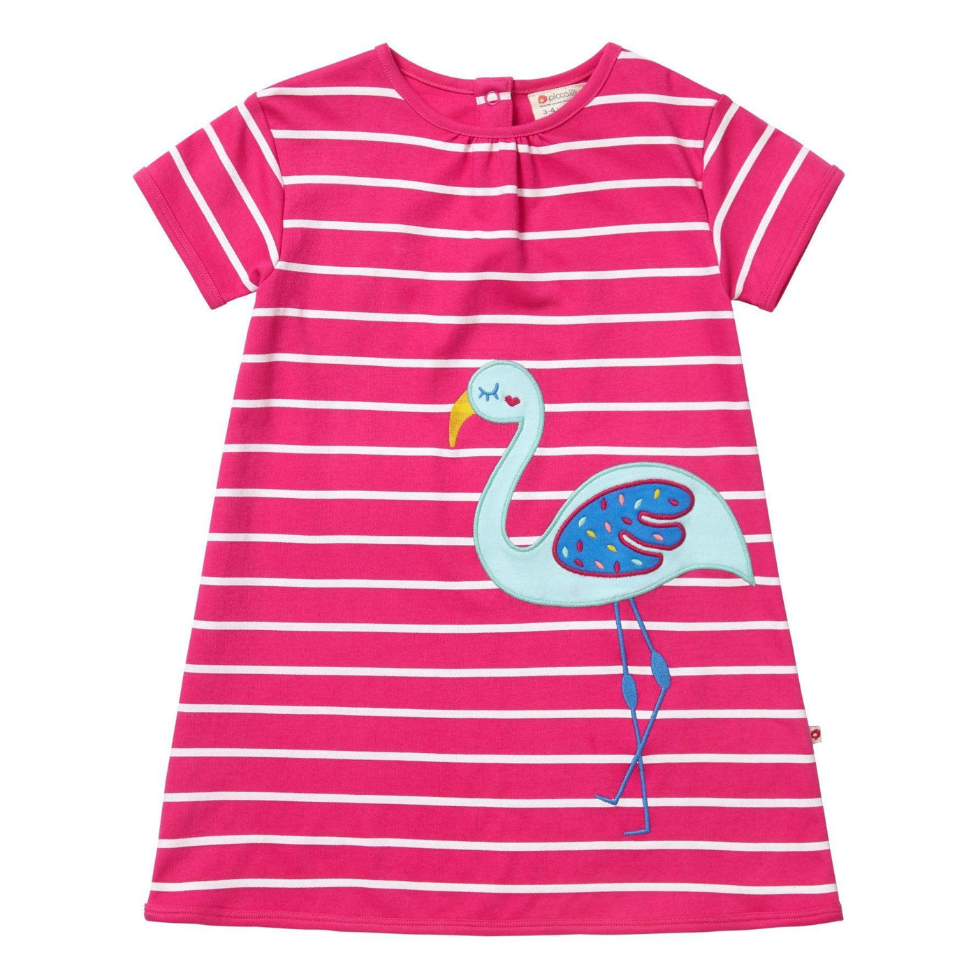 Piccalilly Pink Flamingo Stripe Dress