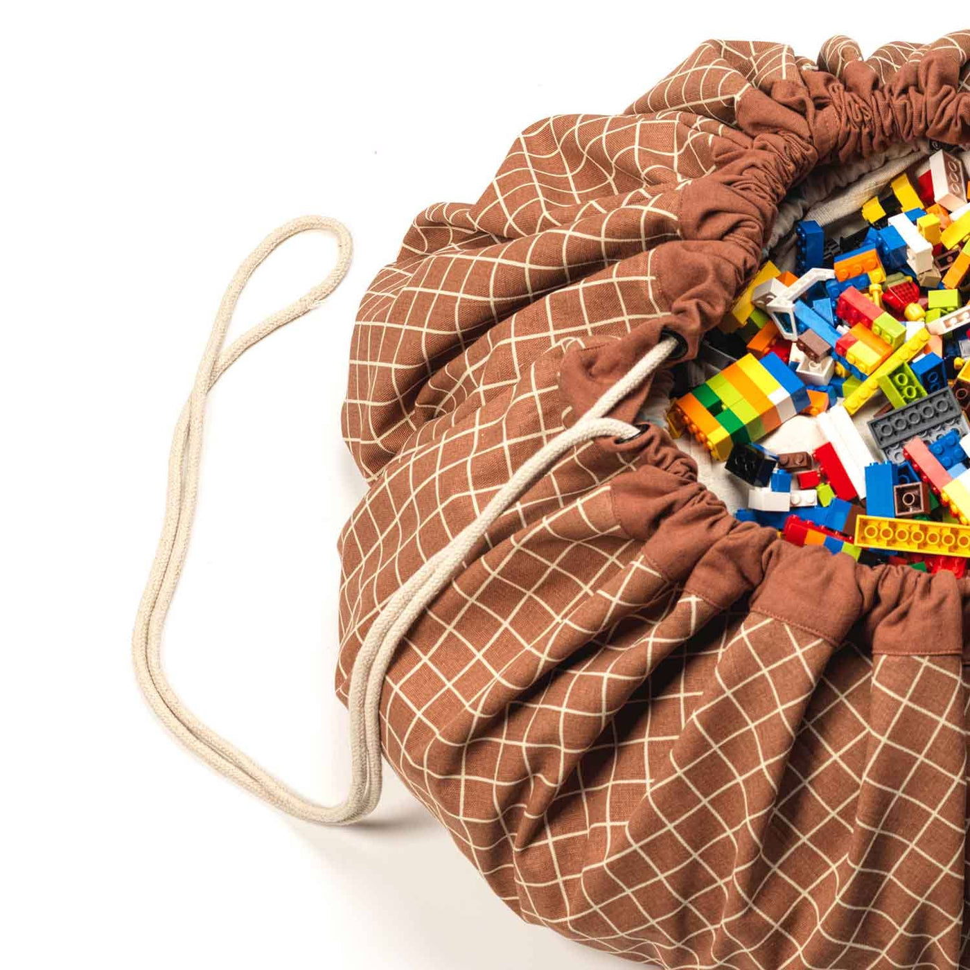 Organic GRID - Brown Toy Storage Bag & Play Mat-Playmats-Play & Go-Yes Bebe
