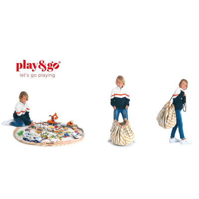 Play & Go Mustard Stripes Toy Storage Bag & Play Mat
