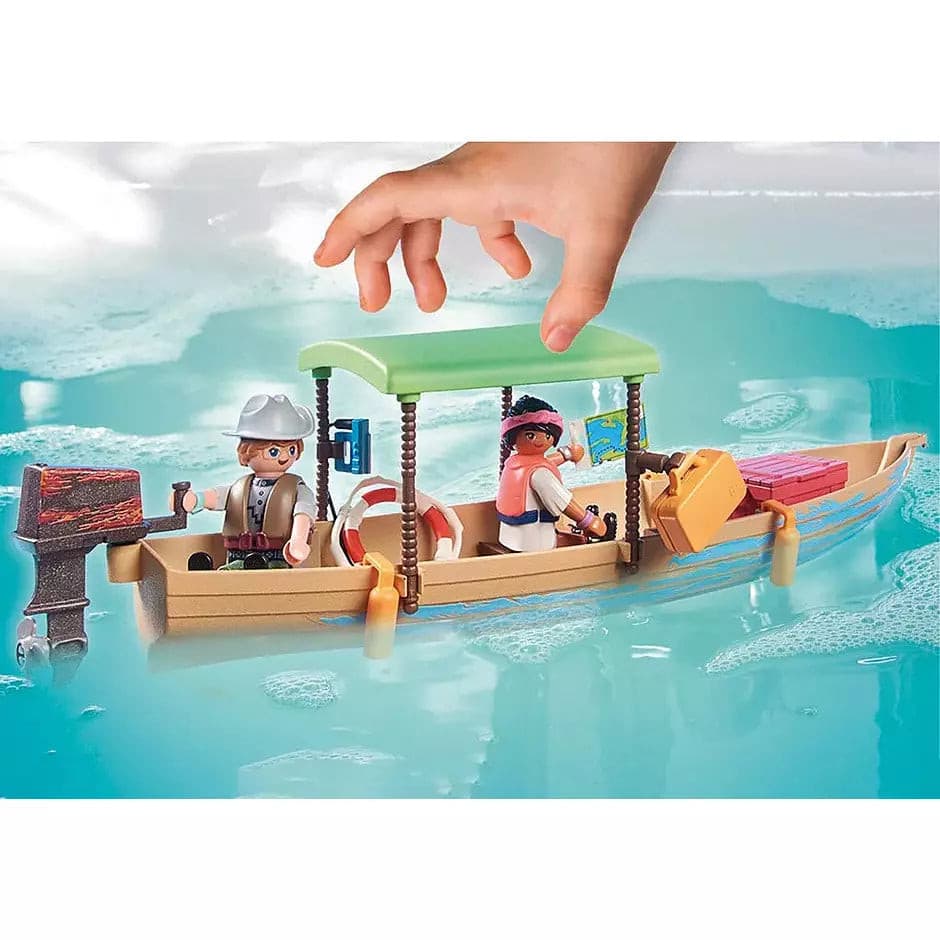 Wiltopia - Discover the Planet Amazon River Boat with Manatees-Toy Playsets-Playmobil-Yes Bebe