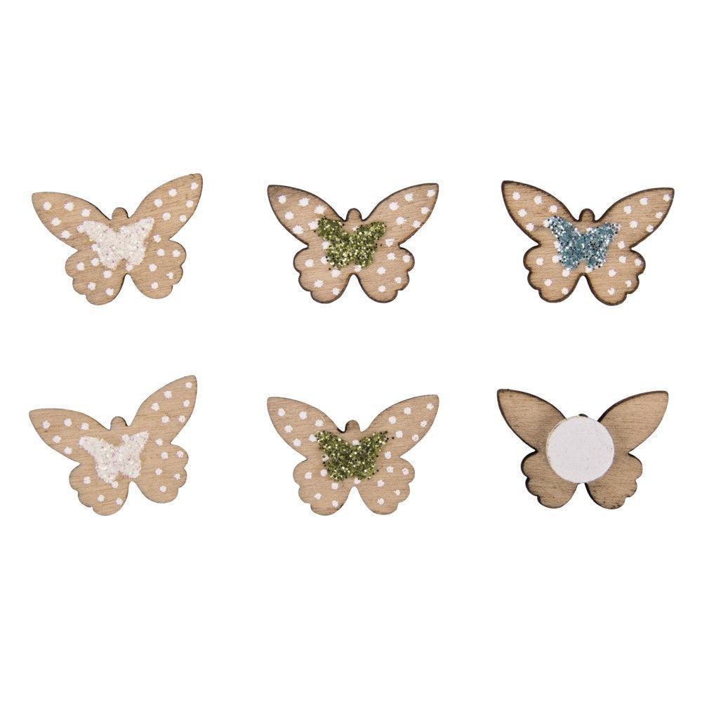 Small Wooden Objects - Mini Butterflies - Pack of 12