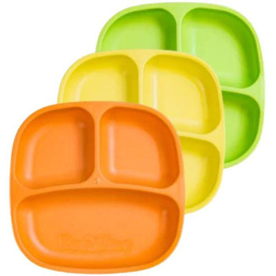 Re-Play Recycled Divided Plates 3 Pack - Citrus-Plates-Re-Play-Yes Bebe