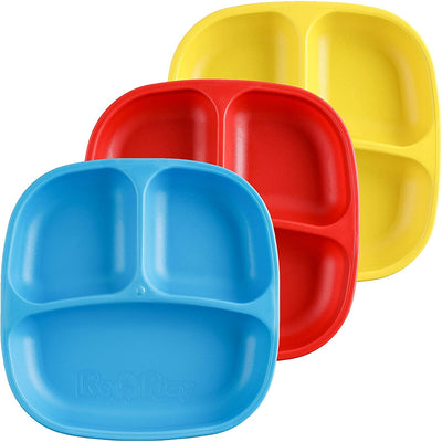 Re-Play Recycled Divided Plates 3 Pack - Primary-Plates-Re-Play-Yes Bebe