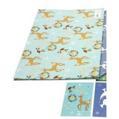Christmas Reindeer by Vicky Scott - Wrapping Paper with Gift Tag