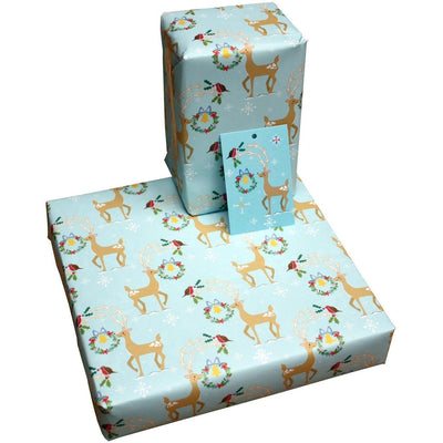 Christmas Reindeer by Vicky Scott - Wrapping Paper with Gift Tag