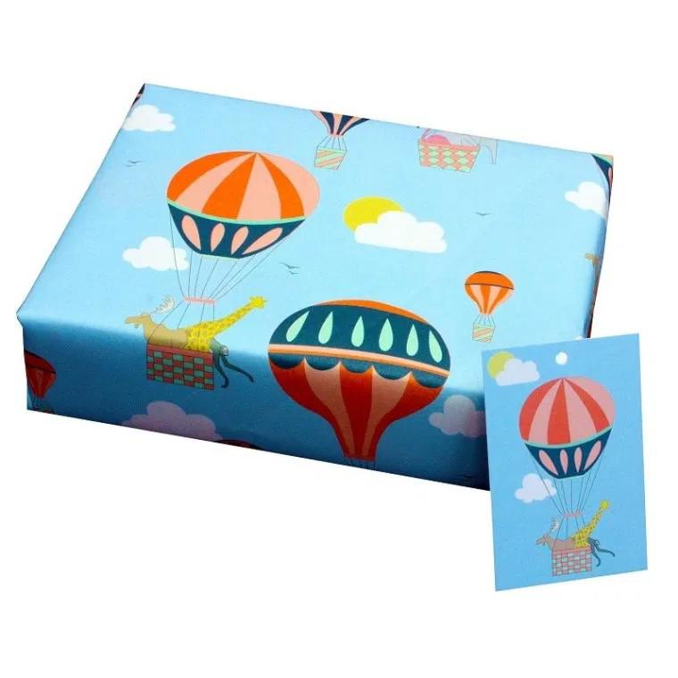 Hot Air Balloons by Louise Thomas - Wrapping Paper with Gift Tag