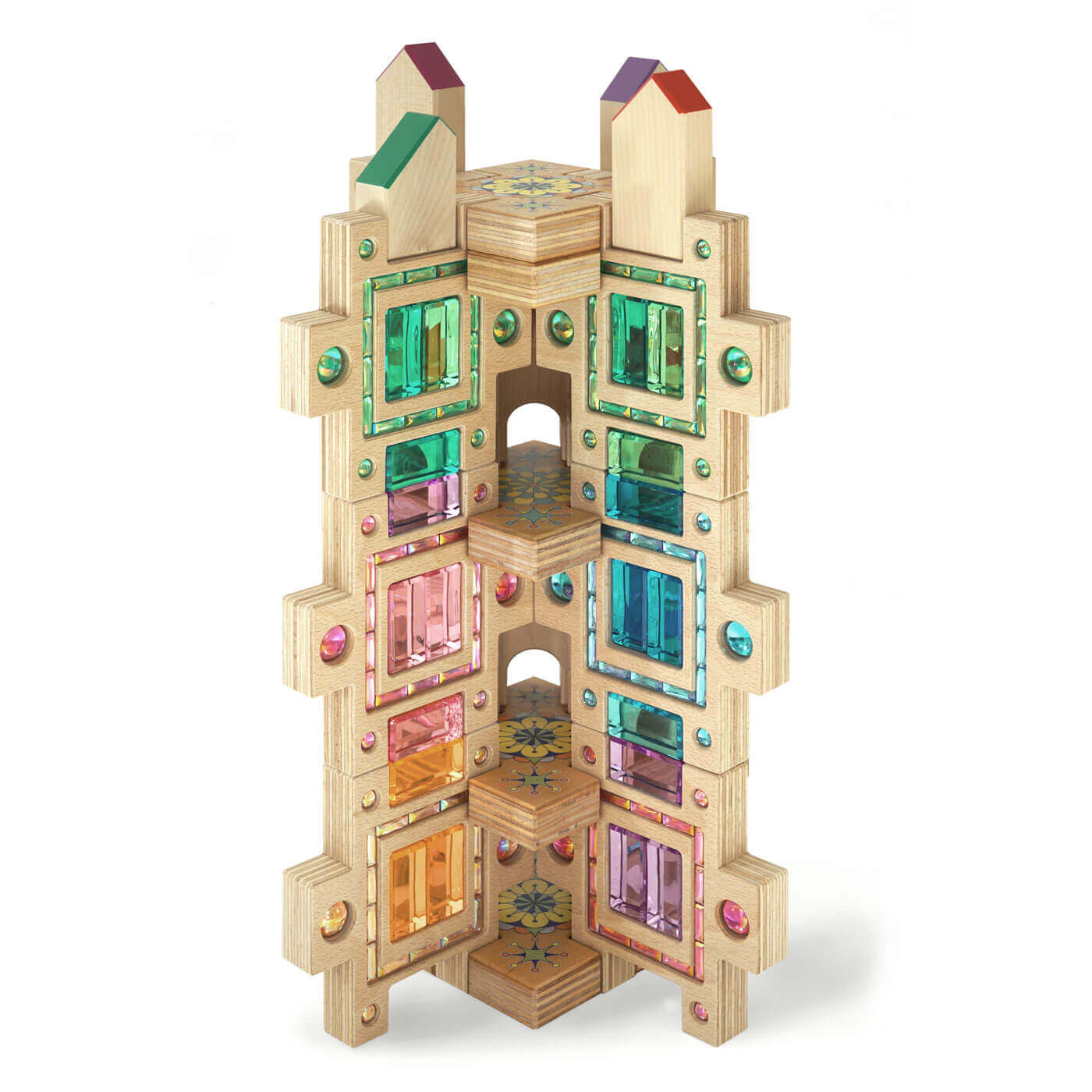 Atlantis Building Blocks in Box - Set of 12-Wooden Blocks-Regenbogenland-Yes Bebe