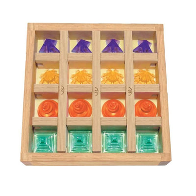 Sun Stones - Set of 16 with Wooden Slats in Box by Regenbogenland