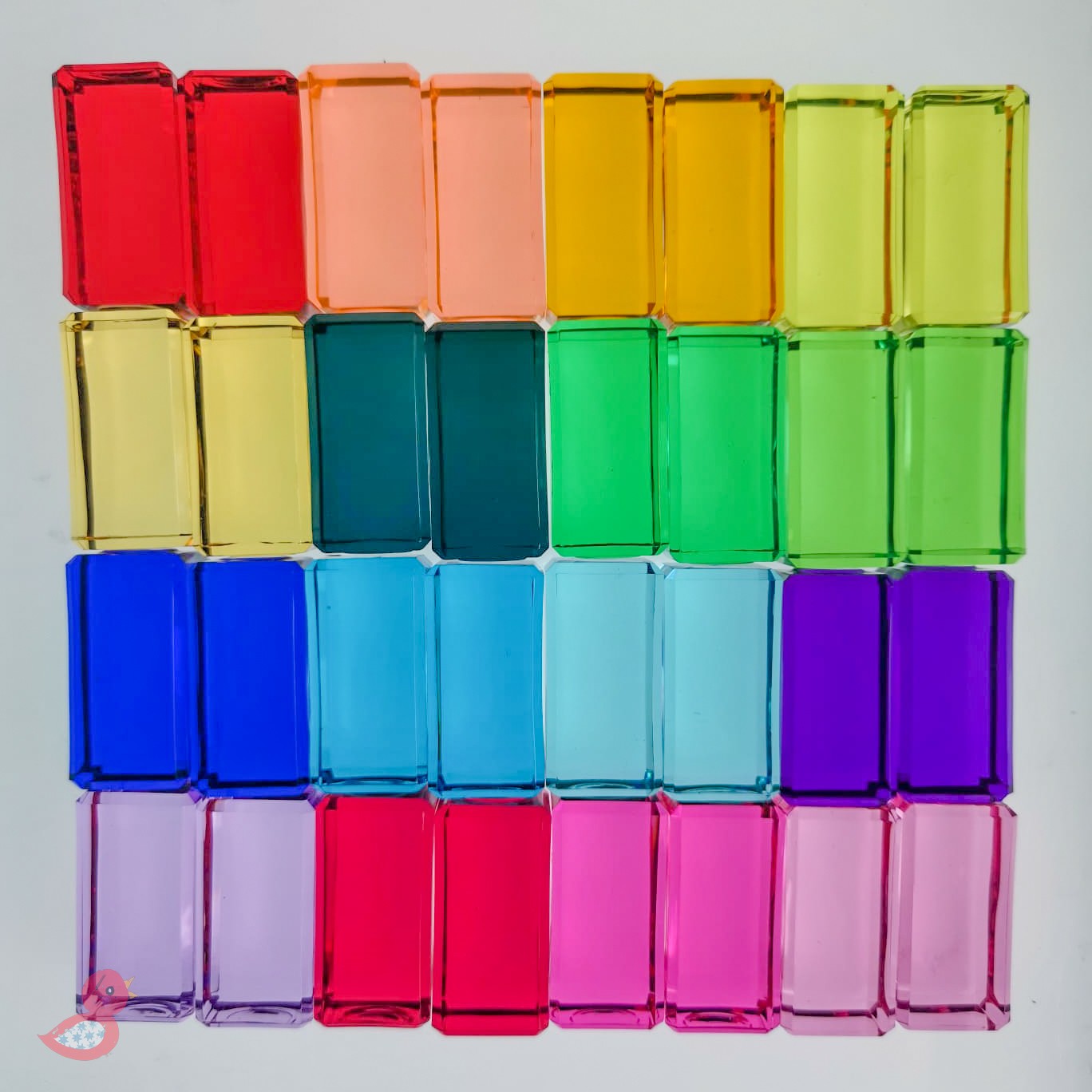 Translucent Rainbow Building Blocks - Set of 32 by Regenbogenland