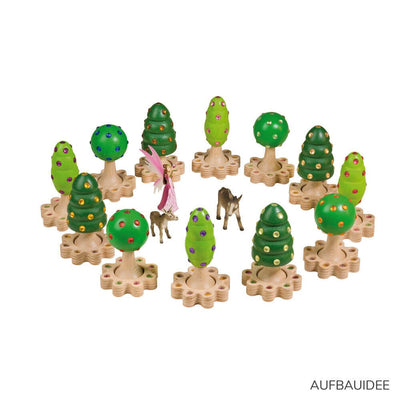 Wooden Trees - Set of 12