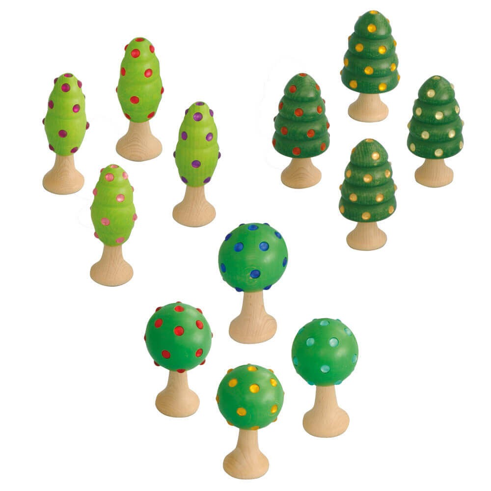 Wooden Trees - Set of 12