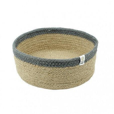 Respiin Shallow Jute Basket - Medium - Natural-Grey