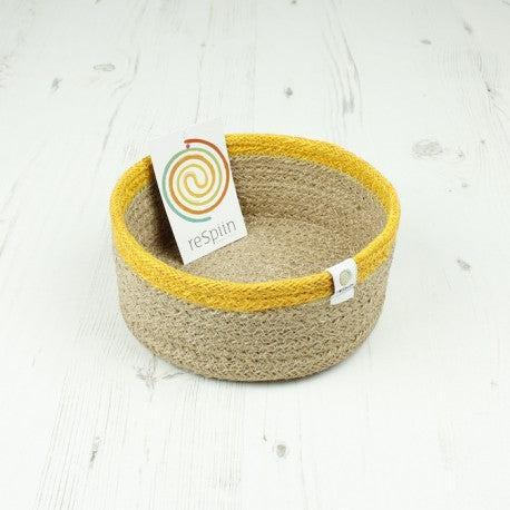 Respiin Shallow Jute Basket - Small - Natural-Yellow