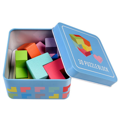 Wooden 3D Puzzle in a Tin