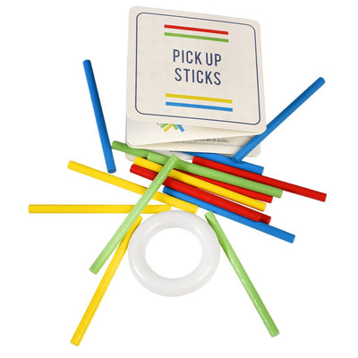 Wooden Pick Up Sticks in a Tin