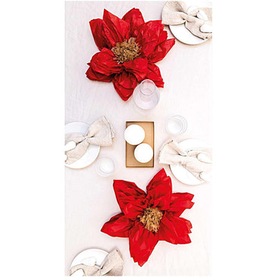 Decorative Tissue Paper Flowers - Large Red Poinsettia - Pack of 2