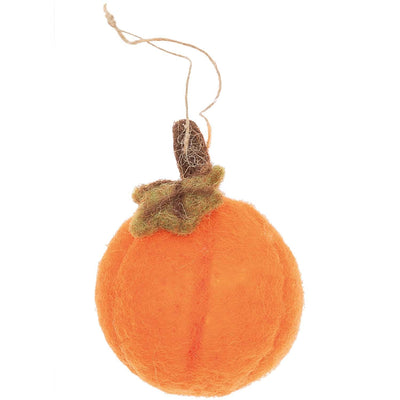 Hand-Felted Hanging Decoration - Pumpkin