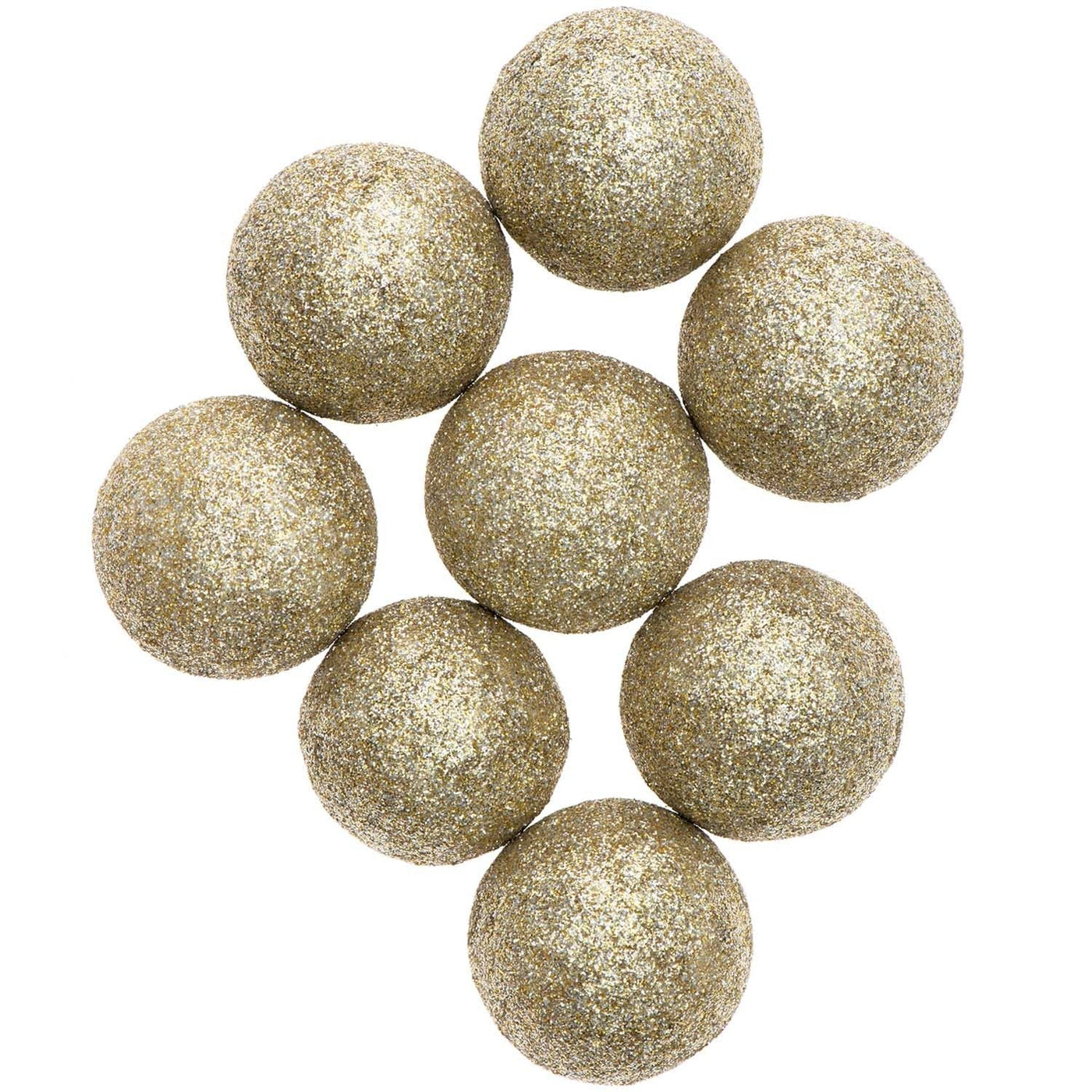 Large Gold Glitter Balls - Pack of 8