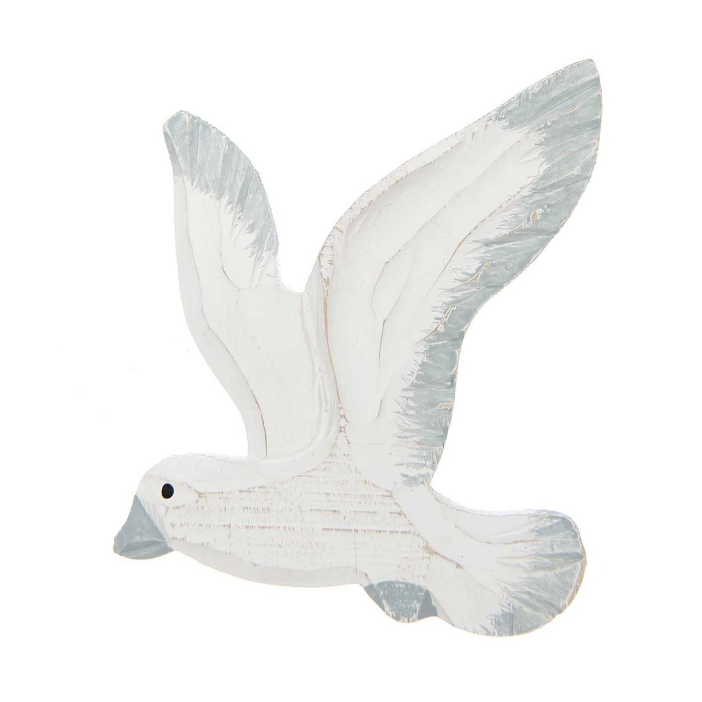Wooden Decorative Seabird for Walls - 15cm - Grey & White