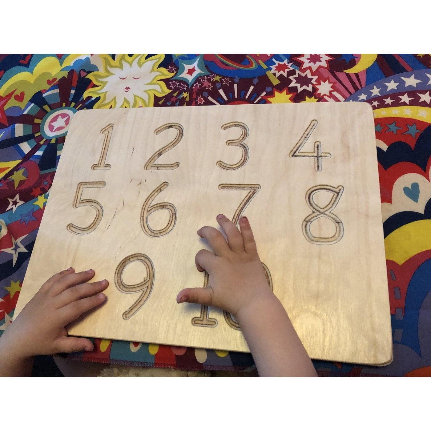 Sawdust & Rainbows 1-10 Number Wooden Tracing Board