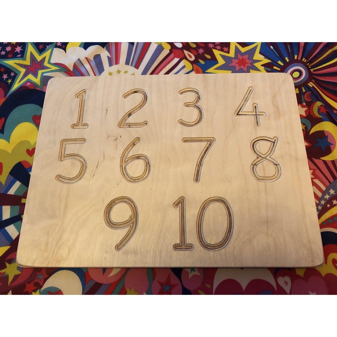 Sawdust & Rainbows 1-10 Number Wooden Tracing Board