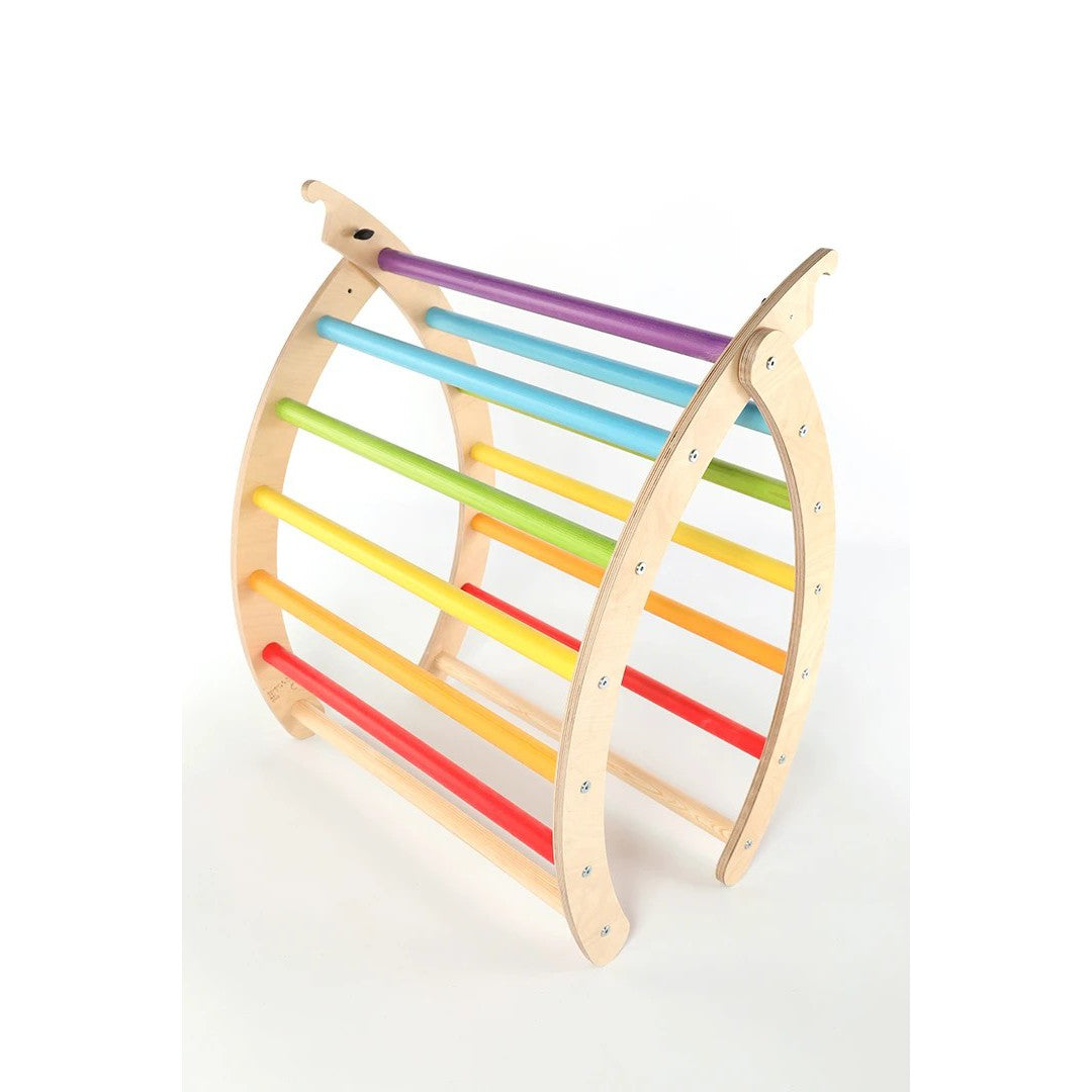 Sawdust & Rainbows The Folding Finn Climbing Frame - Rainbow