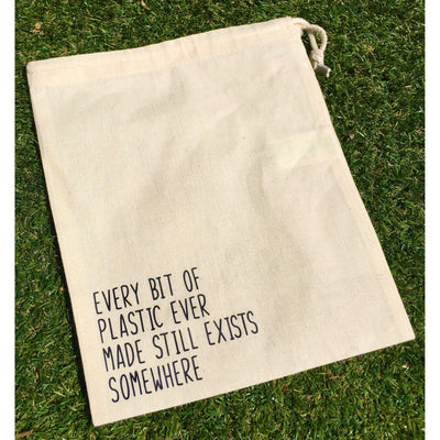 Scribbles And Sparkle Cotton Grocery Bag - Plastic Slogan